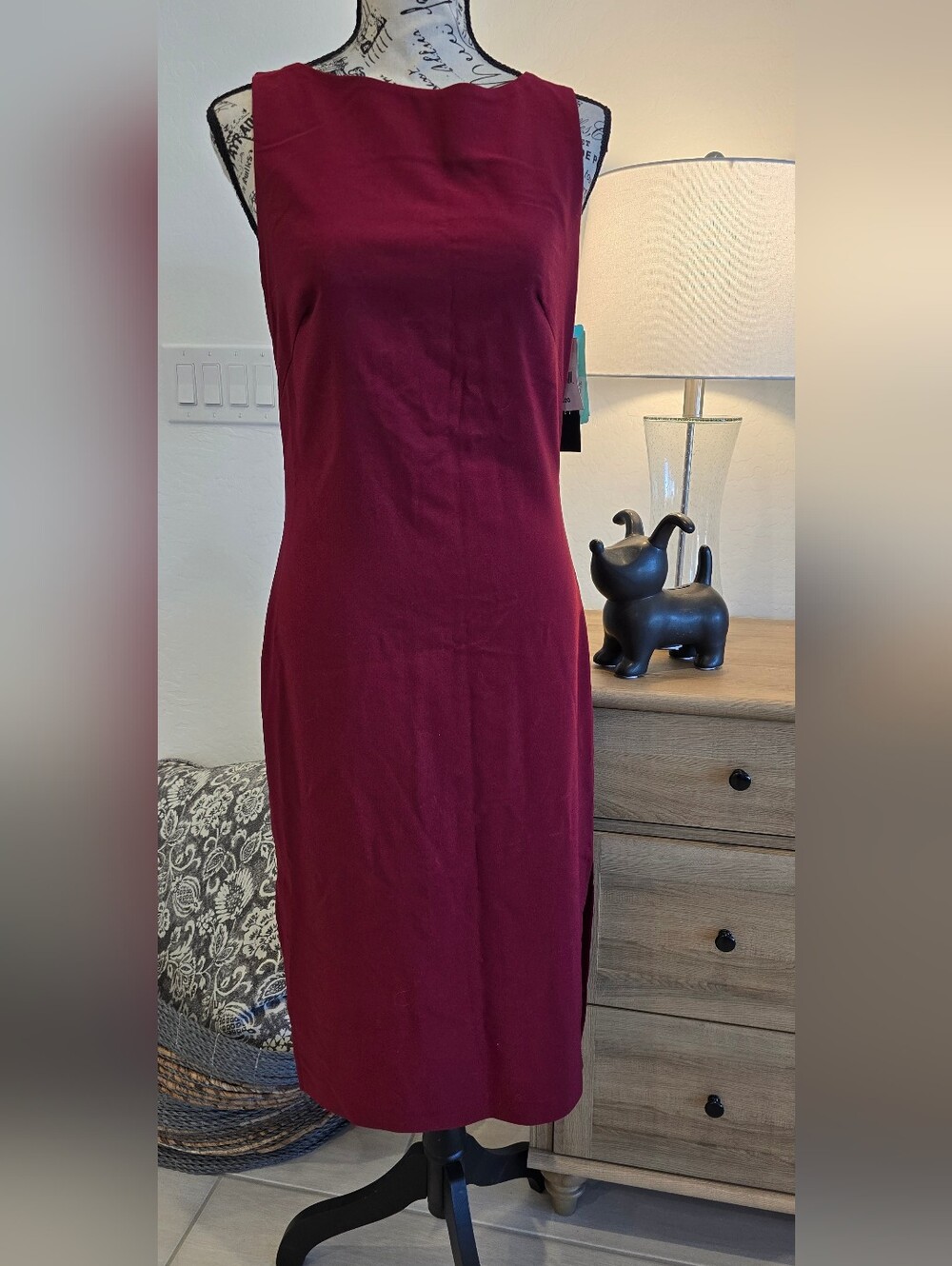 🍷zinc Sleeveless Maxi Dress in Burgundy